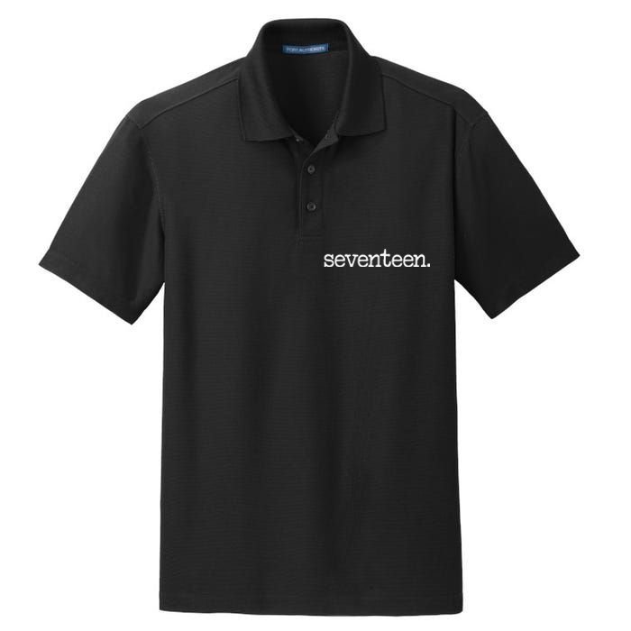 17 Years Old Seventeen. 17th Birthday Gift Dry Zone Grid Polo