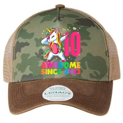 10 Year Old Unicorn Dabbing 10th Birthday Girl Unicorn Party Legacy Tie Dye Trucker Hat