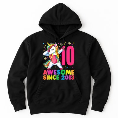 10 Year Old Unicorn Dabbing 10th Birthday Girl Unicorn Party Hoodie