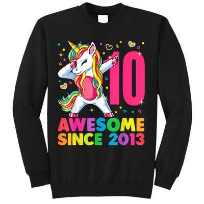 10 Year Old Unicorn Dabbing 10th Birthday Girl Unicorn Party Sweatshirt