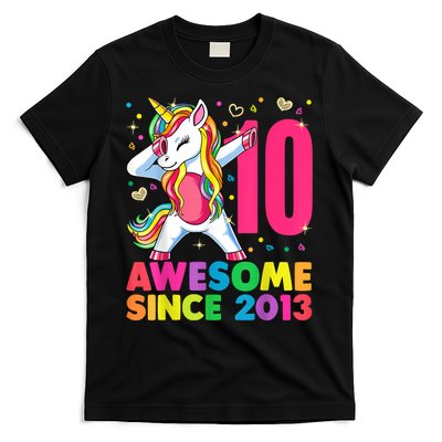 10 Year Old Unicorn Dabbing 10th Birthday Girl Unicorn Party T-Shirt