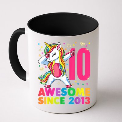 10 Year Old Unicorn Dabbing 10th Birthday Girl Unicorn Party Mug