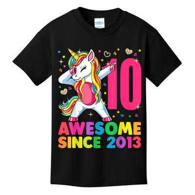 10 Year Old Unicorn Dabbing 10th Birthday Girl Unicorn Party Kids T-Shirt