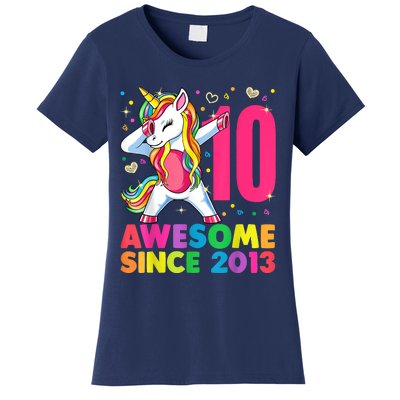 10 Year Old Unicorn Dabbing 10th Birthday Girl Unicorn Party Women's T-Shirt