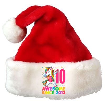 10 Year Old Unicorn Dabbing 10th Birthday Girl Unicorn Party Premium Christmas Santa Hat