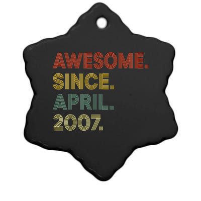 16 Year Old Awesome Since April 2007 16th Birthday Ceramic Star Ornament