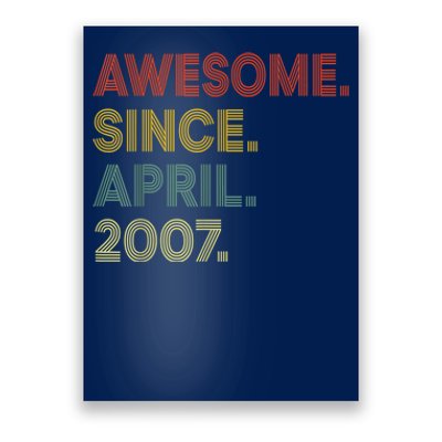 16 Year Old Awesome Since April 2007 16th Birthday Poster