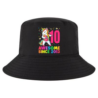 10 Years Old Unicorn Flossing 10th Birthday Girl Party Cool Comfort Performance Bucket Hat