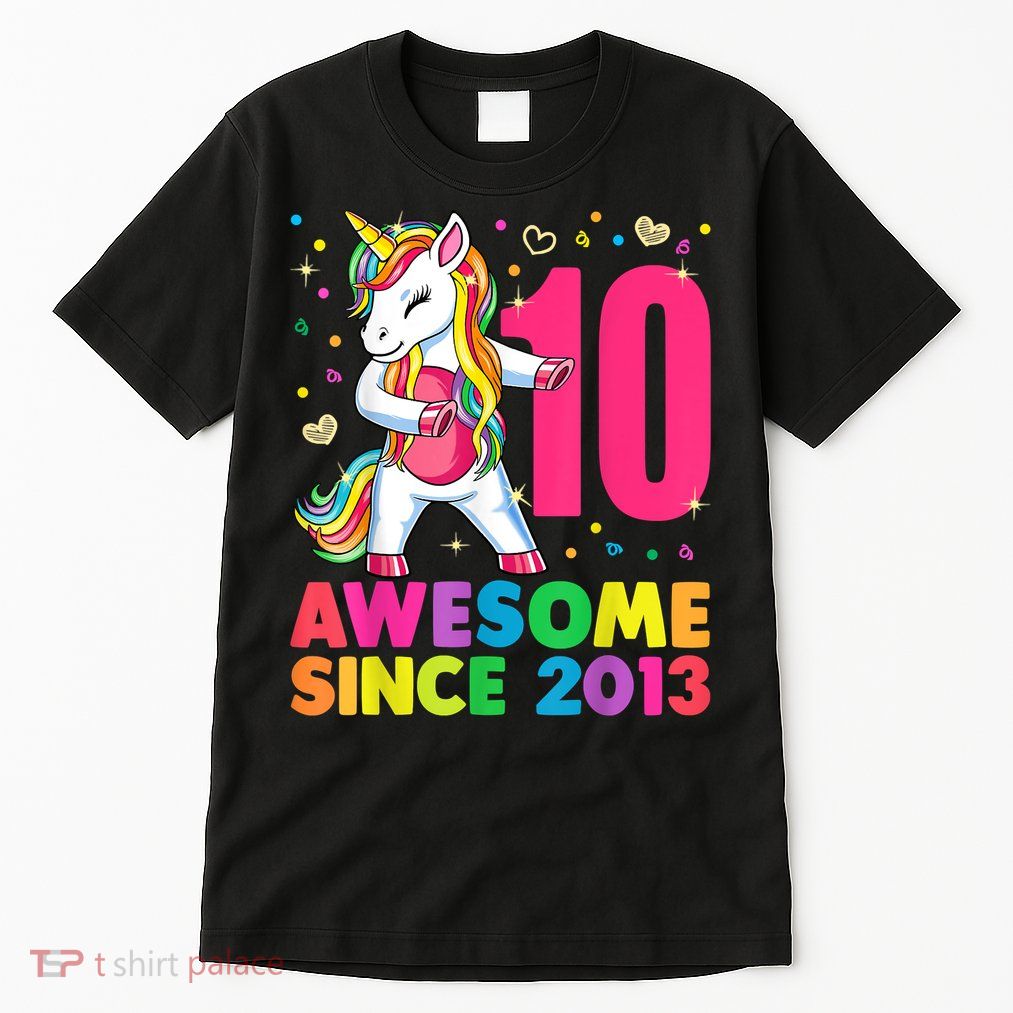 10 Years Old Unicorn Flossing 10th Birthday Girl Party Tall T-Shirt