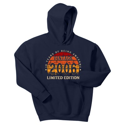 16 Year Old Gifts Retro Vintage 2006 Limited Edition 16th Birthday Kids Hoodie