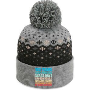 100 Years Of Being Awesome 100th Birthday Time Breakdown The Baniff Cuffed Pom Beanie