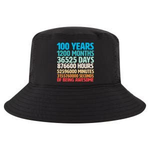 100 Years Of Being Awesome 100th Birthday Time Breakdown Cool Comfort Performance Bucket Hat