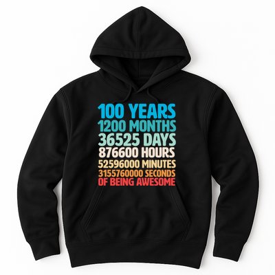 100 Years Of Being Awesome 100th Birthday Time Breakdown Hoodie