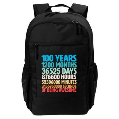 100 Years Of Being Awesome 100th Birthday Time Breakdown Backpack