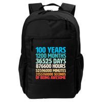 100 Years Of Being Awesome 100th Birthday Time Breakdown Backpack