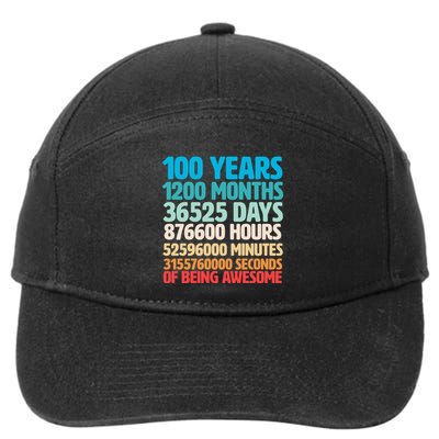 100 Years Of Being Awesome 100th Birthday Time Breakdown 7-Panel Snapback Hat
