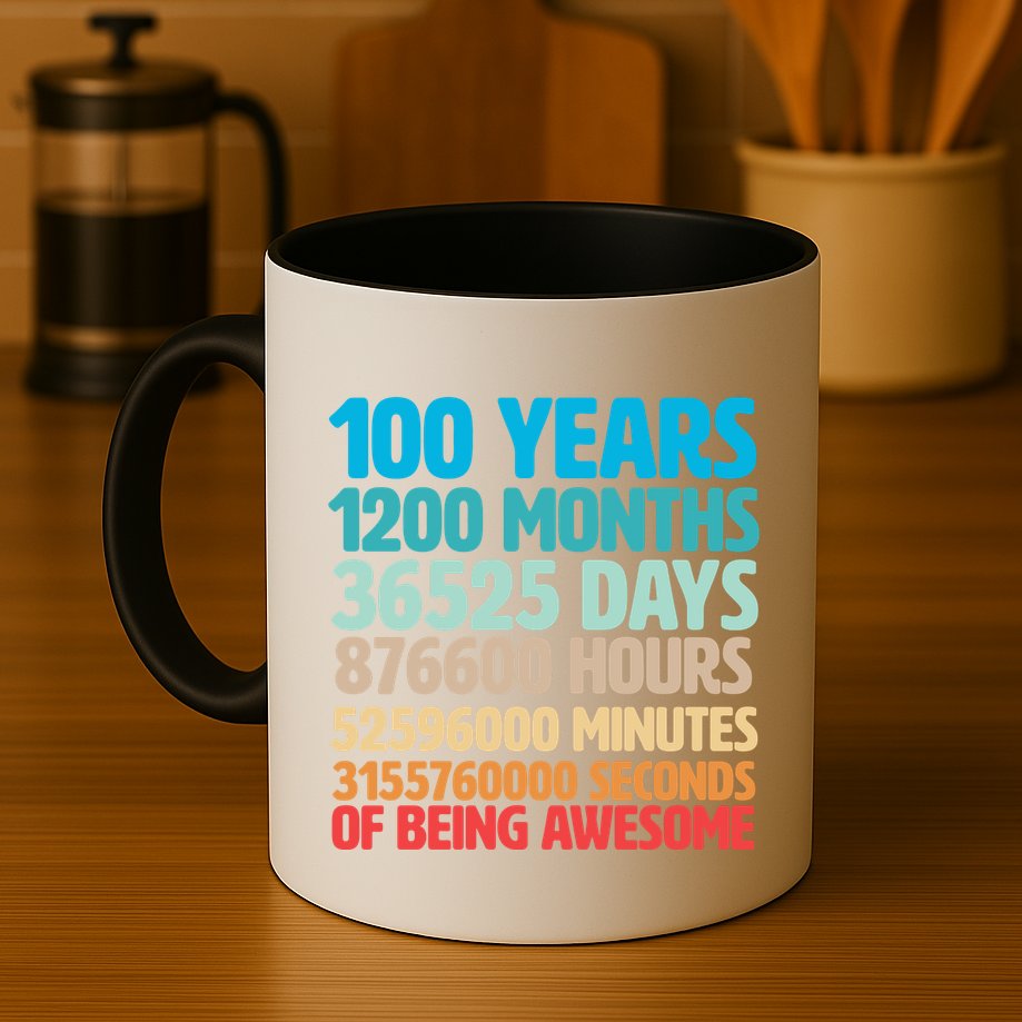 100 Years Of Being Awesome 100th Birthday Time Breakdown Mug