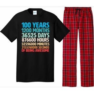 100 Years Of Being Awesome 100th Birthday Time Breakdown Pajama Set