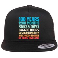 100 Years Of Being Awesome 100th Birthday Time Breakdown Flatbill Hat