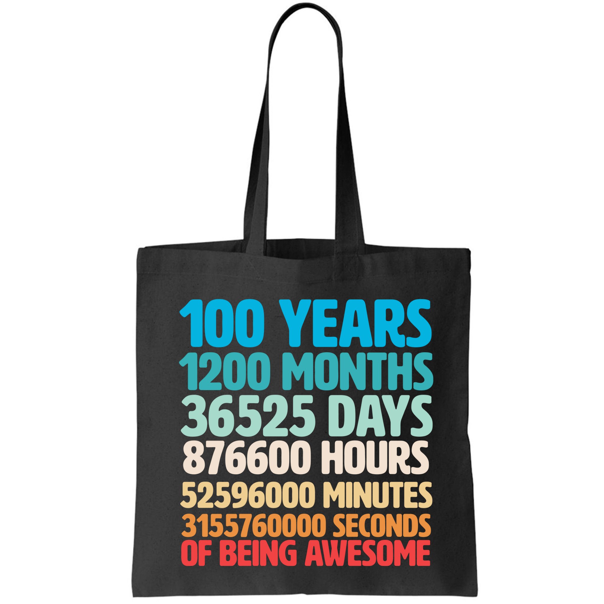 100 Years Of Being Awesome 100th Birthday Time Breakdown Bag