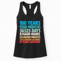 100 Years Of Being Awesome 100th Birthday Time Breakdown Womens Tank Top