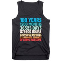 100 Years Of Being Awesome 100th Birthday Time Breakdown Tank Top