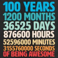 100 Years Of Being Awesome 100th Birthday Time Breakdown Golf Towel