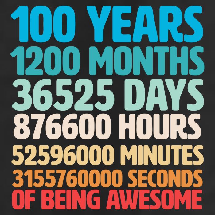 100 Years Of Being Awesome 100th Birthday Time Breakdown Golf Towel