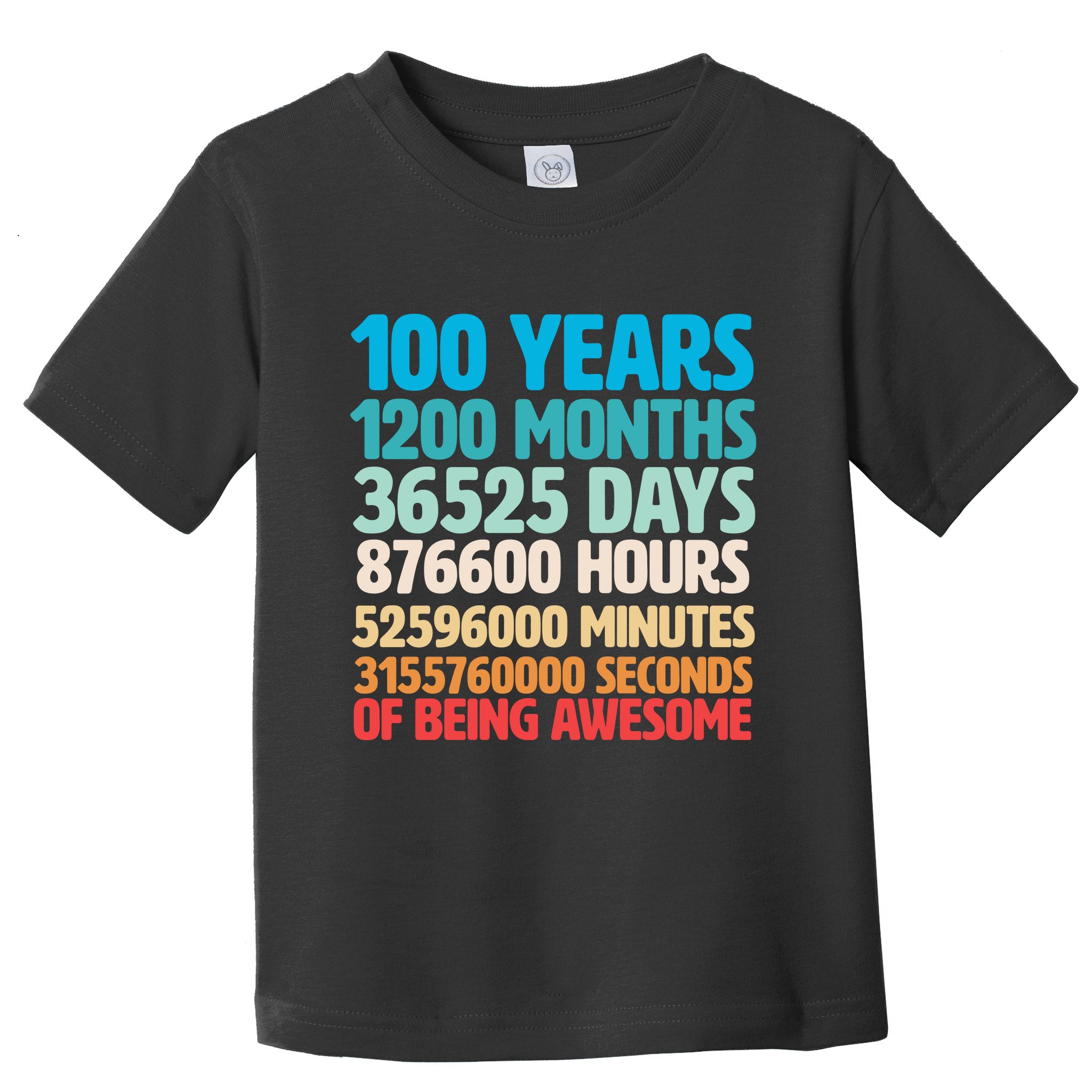 100 Years Of Being Awesome 100th Birthday Time Breakdown Toddler T-Shirt