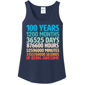 100 Years Of Being Awesome 100th Birthday Time Breakdown Ladies Essential Tank