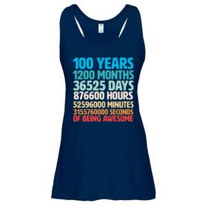 100 Years Of Being Awesome 100th Birthday Time Breakdown Ladies Essential Flowy Tank