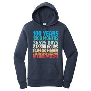 100 Years Of Being Awesome 100th Birthday Time Breakdown Women's Pullover Hoodie