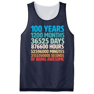 100 Years Of Being Awesome 100th Birthday Time Breakdown Mesh Reversible Basketball Jersey Tank