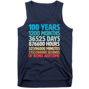 100 Years Of Being Awesome 100th Birthday Time Breakdown Tank Top