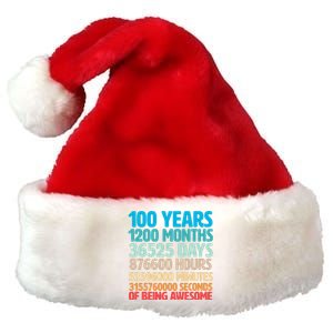 100 Years Of Being Awesome 100th Birthday Time Breakdown Premium Christmas Santa Hat