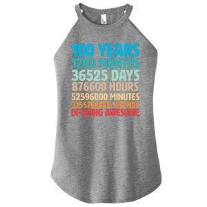 100 Years Of Being Awesome 100th Birthday Time Breakdown Women's Perfect Tri Rocker Tank