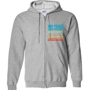 100 Years Of Being Awesome 100th Birthday Time Breakdown Full Zip Hoodie