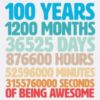 100 Years Of Being Awesome 100th Birthday Time Breakdown Garment-Dyed Sweatshirt