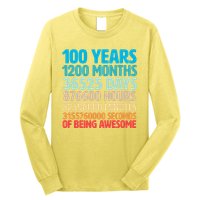 100 Years Of Being Awesome 100th Birthday Time Breakdown Long Sleeve Shirt