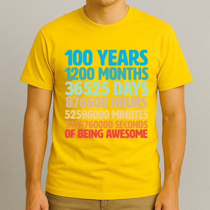 100 Years Of Being Awesome 100th Birthday Time Breakdown T-Shirt