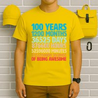 100 Years Of Being Awesome 100th Birthday Time Breakdown T-Shirt