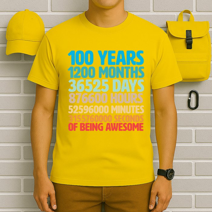 100 Years Of Being Awesome 100th Birthday Time Breakdown T-Shirt