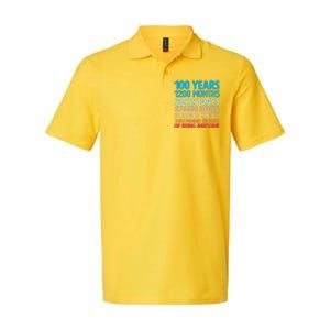 100 Years Of Being Awesome 100th Birthday Time Breakdown Softstyle Adult Sport Polo