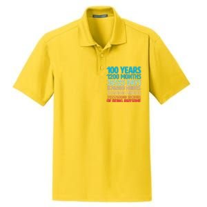 100 Years Of Being Awesome 100th Birthday Time Breakdown Dry Zone Grid Polo