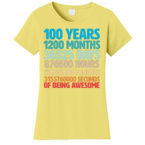 100 Years Of Being Awesome 100th Birthday Time Breakdown Women's T-Shirt