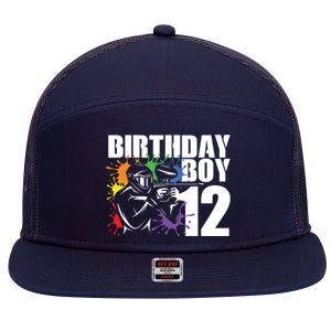 12 Year Old Paintball Birthday Party 12th Gift For 7 Panel Mesh Trucker Snapback Hat