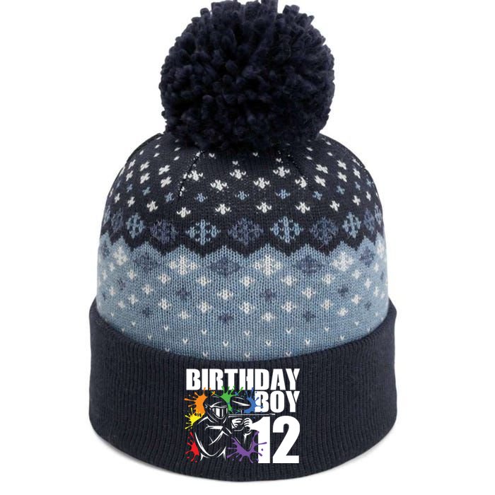 12 Year Old Paintball Birthday Party 12th Gift For The Baniff Cuffed Pom Beanie