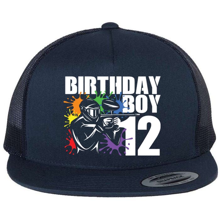 12 Year Old Paintball Birthday Party 12th Gift For Flat Bill Trucker Hat