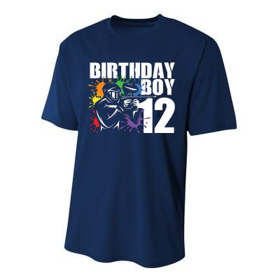 12 Year Old Paintball Birthday Party 12th Gift For Performance Sprint T-Shirt