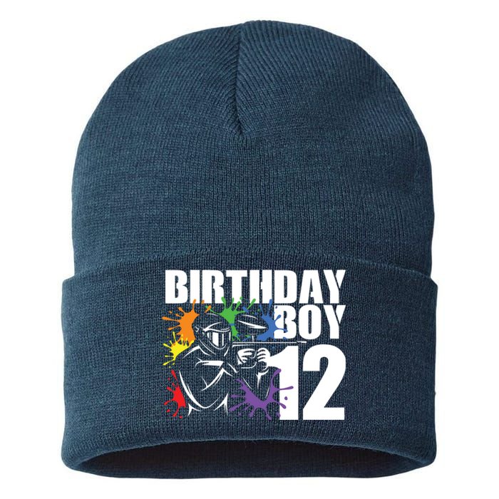 12 Year Old Paintball Birthday Party 12th Gift For Sustainable Knit Beanie